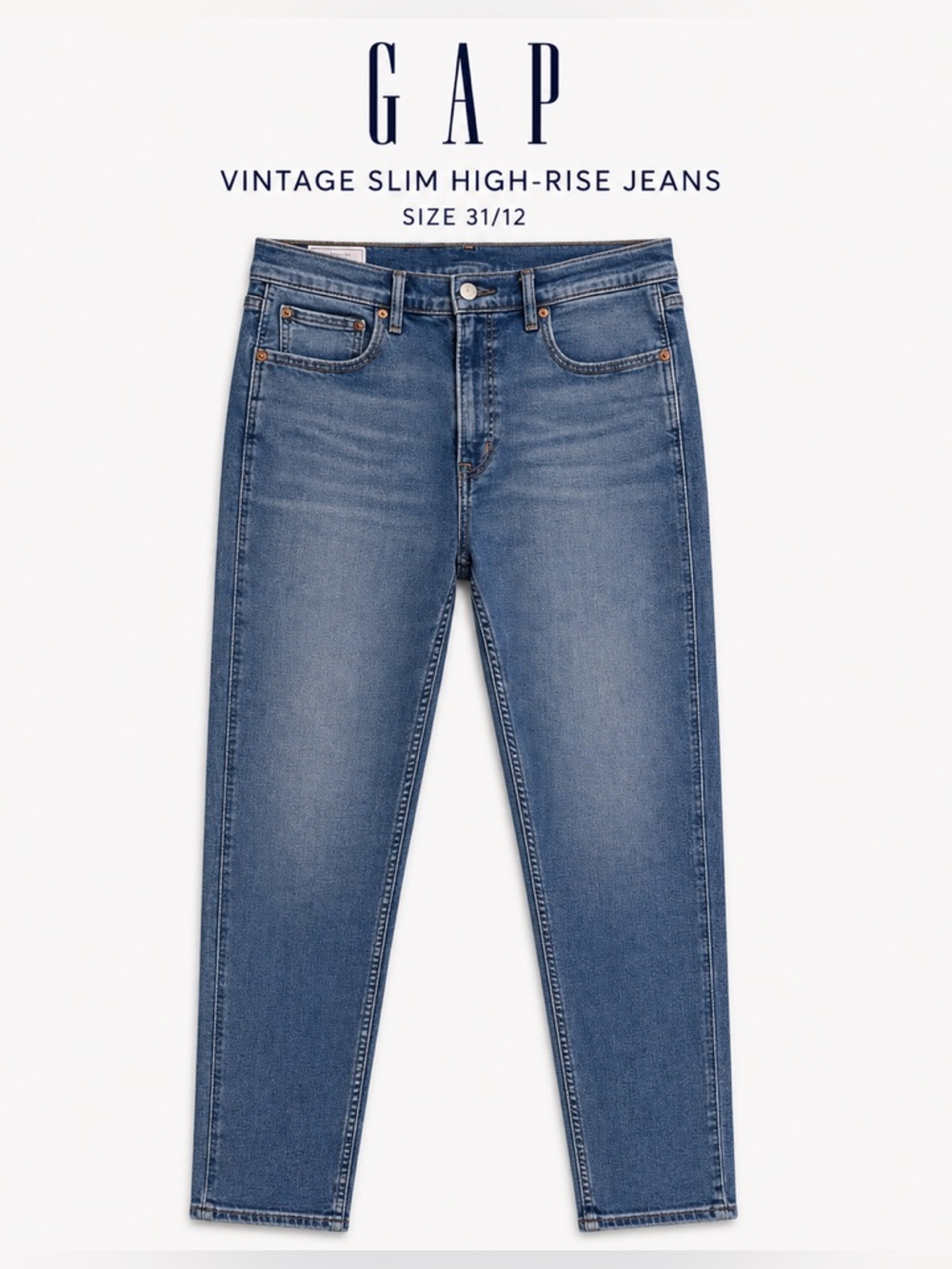 GAP Slim High-Rise Jeans in Medium Blue Wash